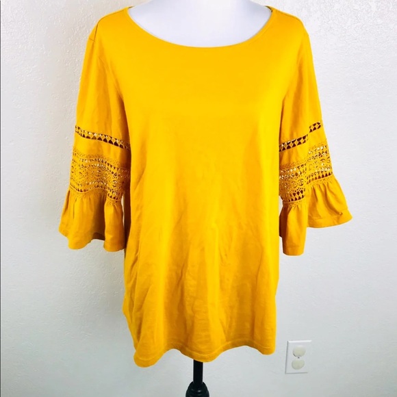 Cathy Daniels Tops - CATHY DANIELS Knit Top Womans L Mustard Yellow